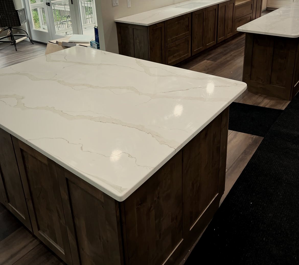 White quartz island